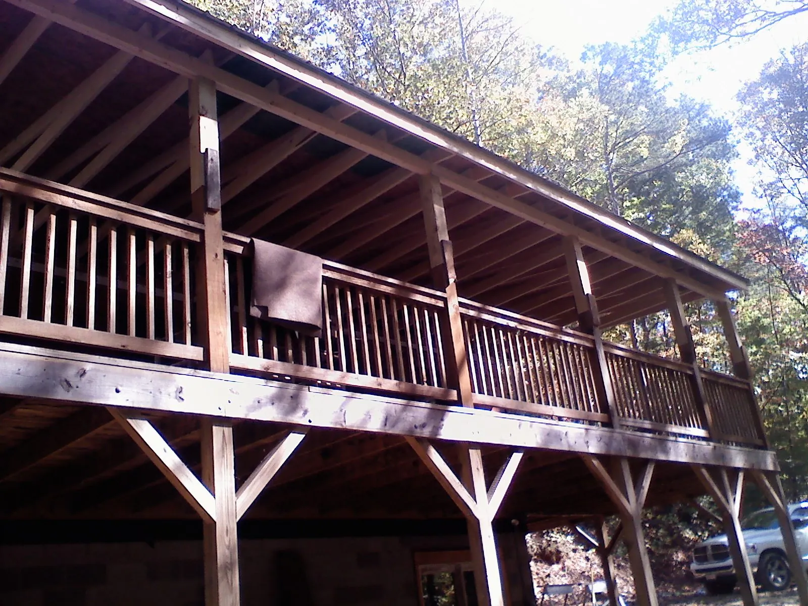 Timber framing under a new elevated porch and deck — Roof Leak Repair in Cowan by Roofing Brothers